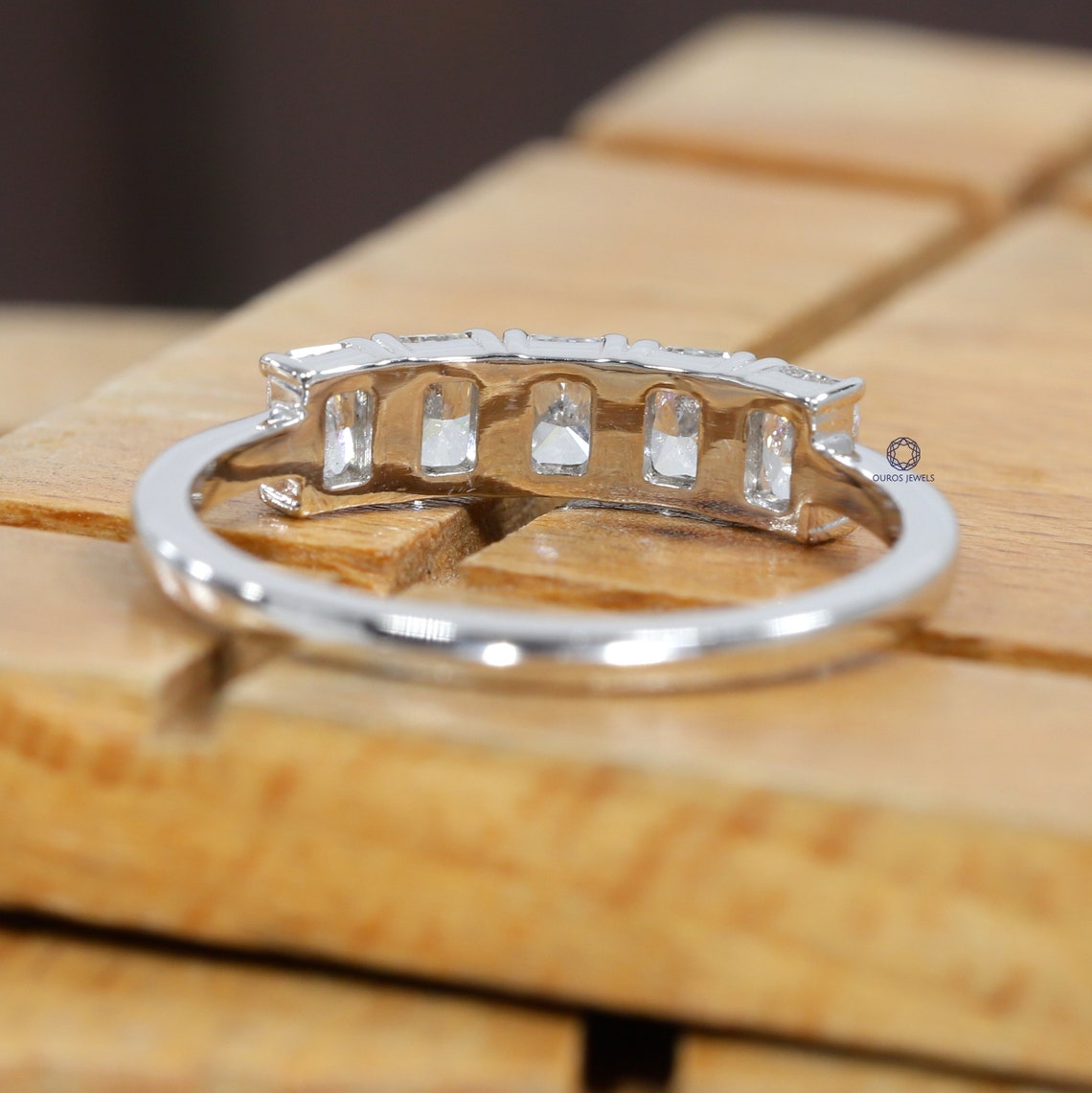 Radiant Half Eternity Ring / LabGrown Diamond Band / Five Etsy