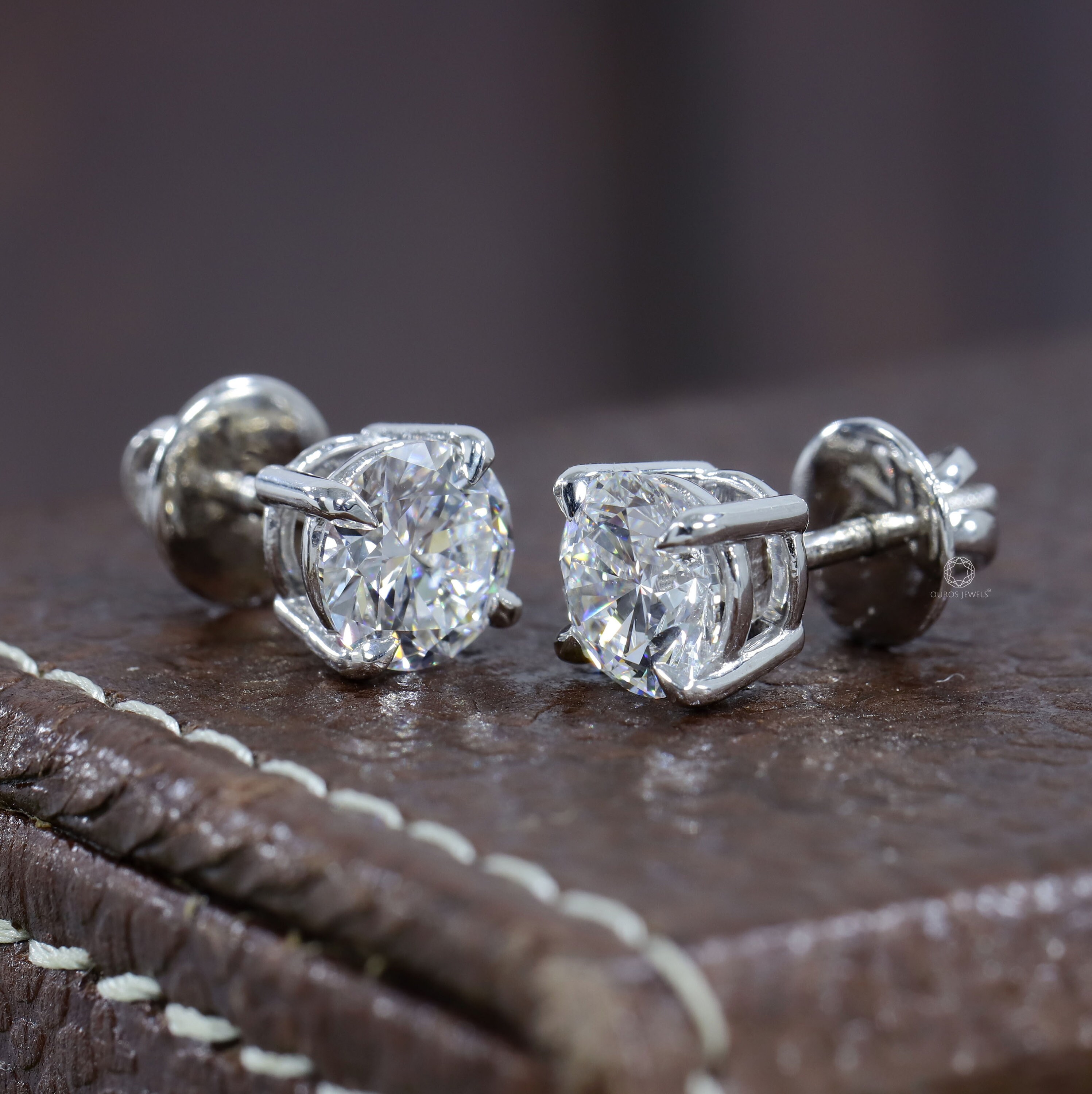 Lab Grown Diamond Studs / 4.00 TCW Round Cut Earrings / 950 Etsy