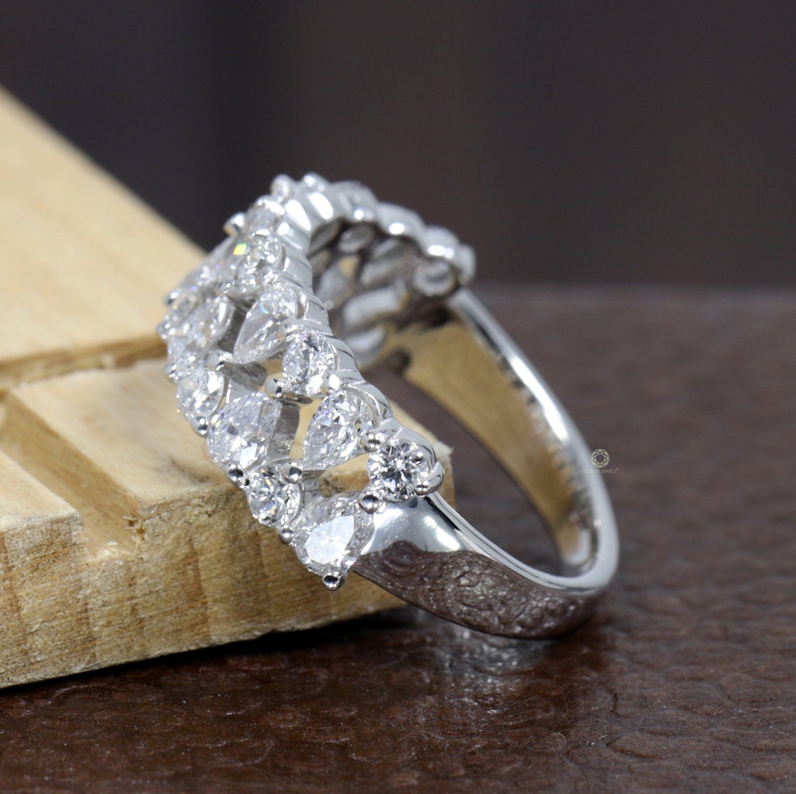 Pear Diamond Engagement Ring/ Lab Grown PearRound Diamond Etsy