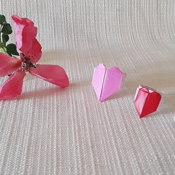 Origami Heart Rings