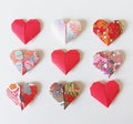 Delightful Origami Hearts, Decorations for parties, Table Scatter, Hearts for Crafts and Card Making, First anniversary gift