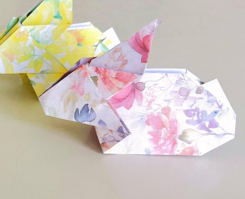 Colour Paper Rabbit Spring Origami Bunny Rabbits Easter Bunny Table Decor Party Favors Card Making ...