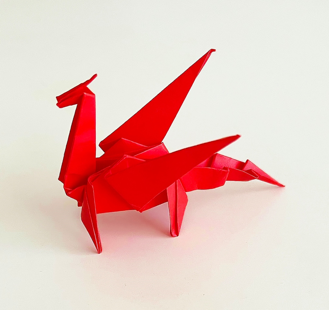 折り紙 紅の昇り龍(ORIGAMI/RED RISING DRAGON) - 立体・オブジェ