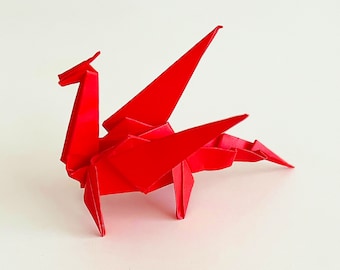 Red Origami Dragon for Chinese New Year, Lunar New Year Dragon