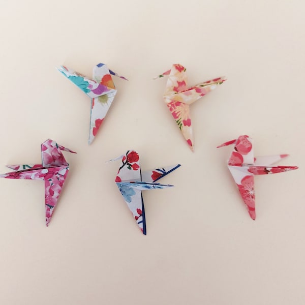 Origami Hummingbirds, Paper Hummingbirds for Parties, Table Scatter, Card Making, Party Favors, Cute and Colorful Paper Hummingbirds