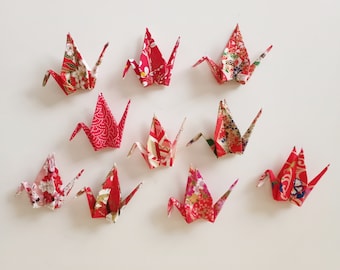 Red Origami Cranes for decorations, card making, invitations etc