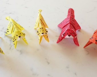 Cute Origami Tiger New Year Tiger Lunar New Year Yellow Cat Year of the Tiger Orange Tiger Red Feline Tiger Table Decor Birthday Party Favor