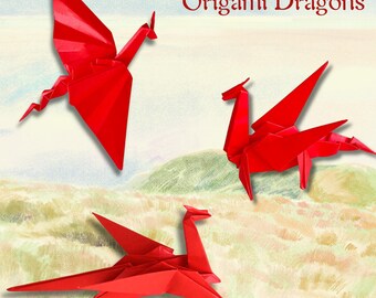 Red Origami Dragon Chinese New Year Lunar New Year Celebrations Collecting Party Favors Table Scatter Birthday Gift Decoration Card Making