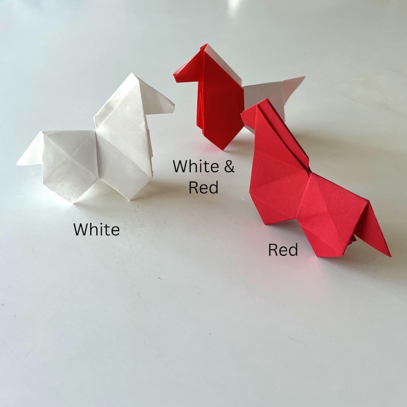 Origami Horses for Lunar New Year Decorating Horse Party Table Scatter Children's Party Decor Card Making or Party Favors Year of the Horse image 6