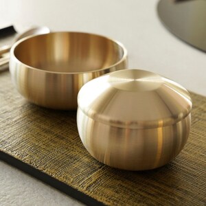 Artisan Jin-ho Lee Korean Traditional Dinnerware for Royal Court Cuisine Bangjja Yugi Salad Bowl Type2