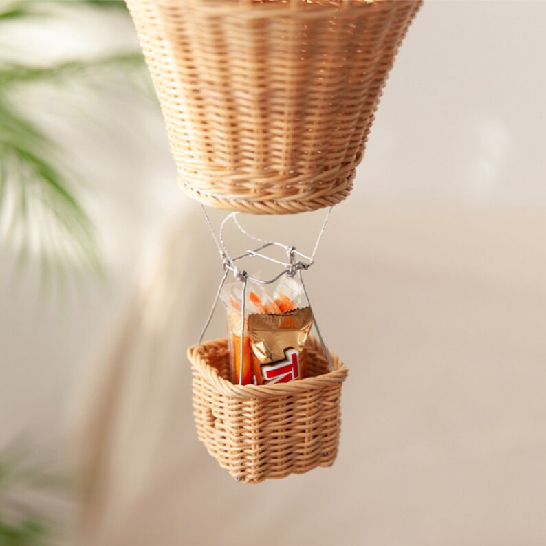 Hot Air Balloons Hanging Decor Handmade Weave Rattan Hot Air Etsy