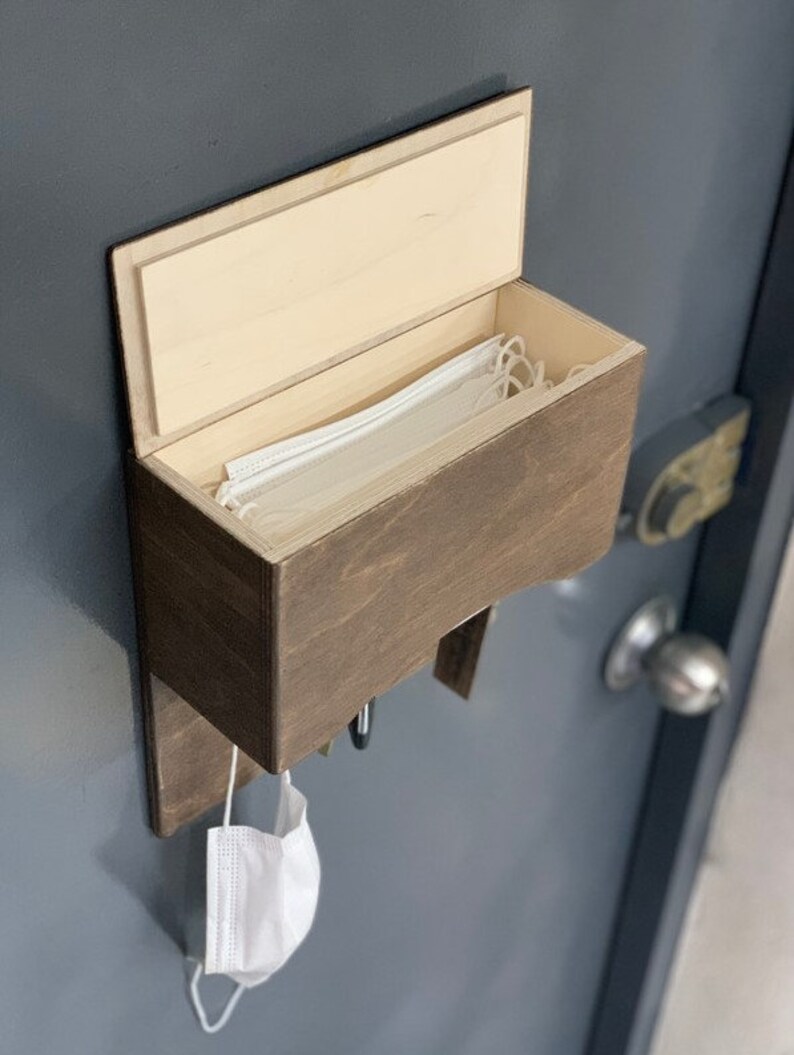 Wood Mask Case and Mask Storage Box Dispenser Entrance Etsy