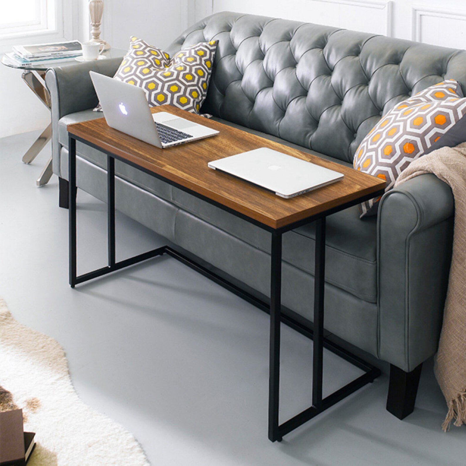 2 People Sofa Side End Tables Living Room Vintage Accent Etsy