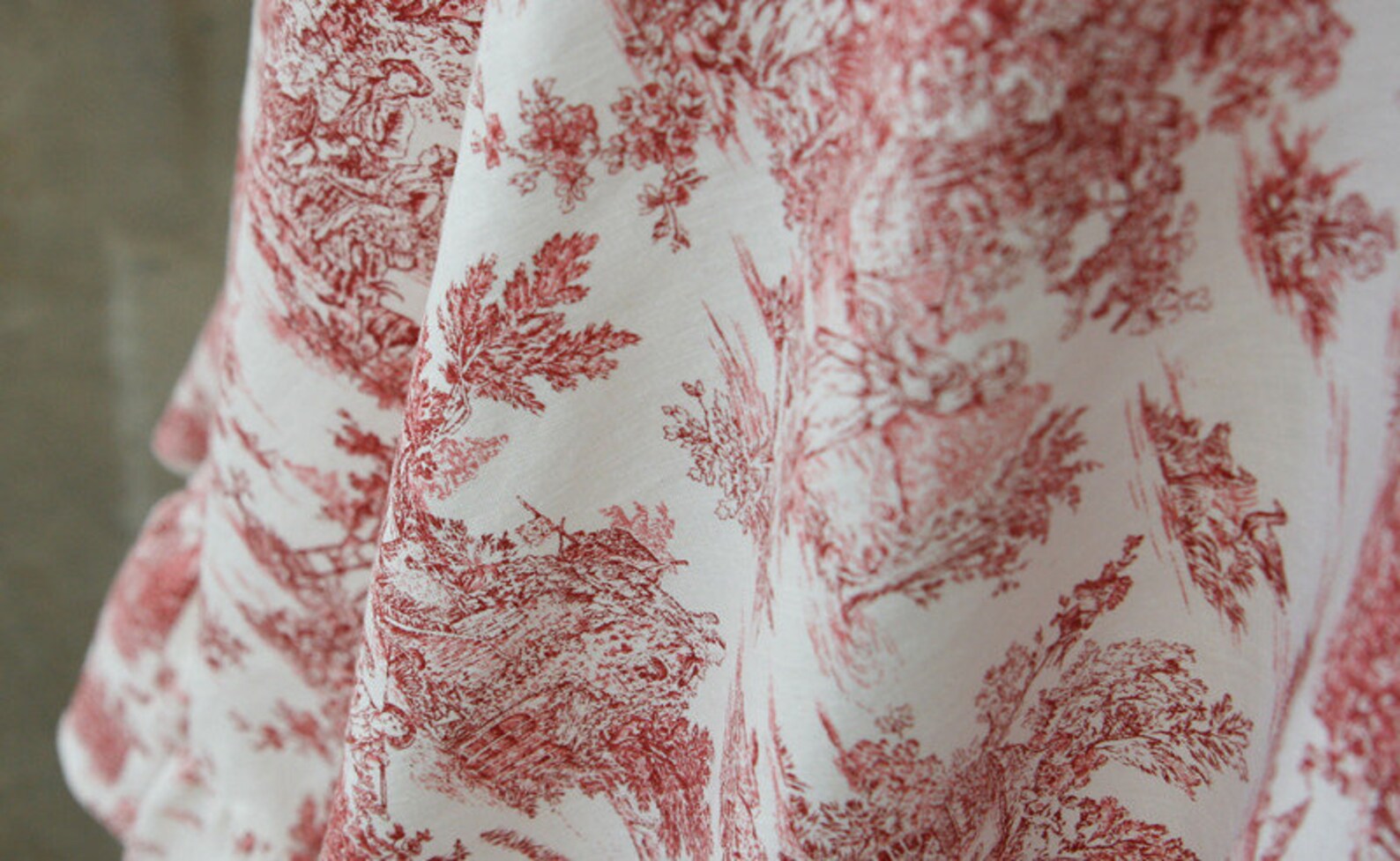 Tablecloth French style frill round toile Etsy