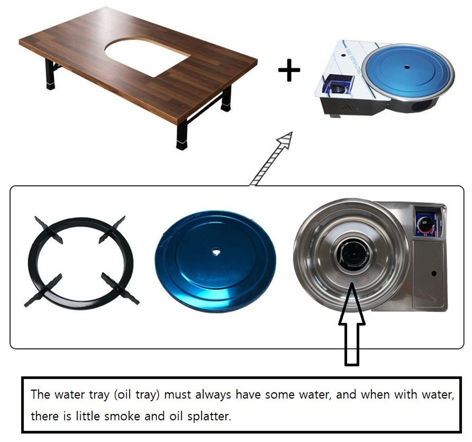 Home BBQ Table Folding Table Korean BBQ Table Indoor Etsy