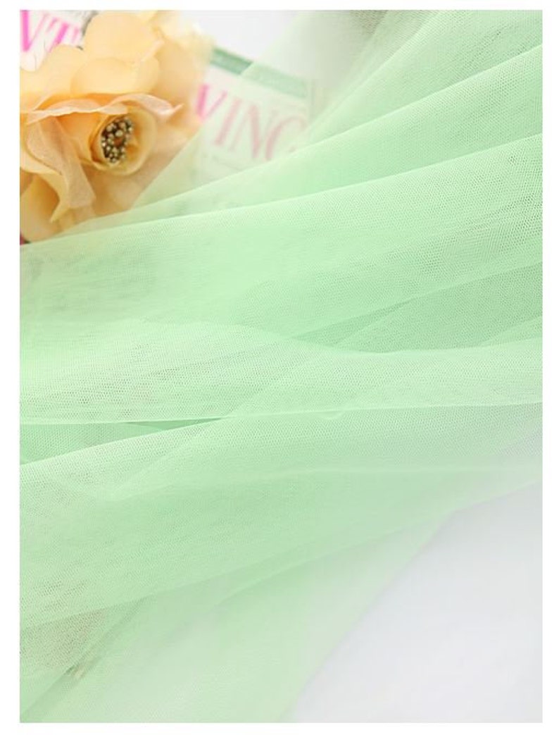Fabric Pastel Green Soft Solid Flexible Mesh Fabric Etsy