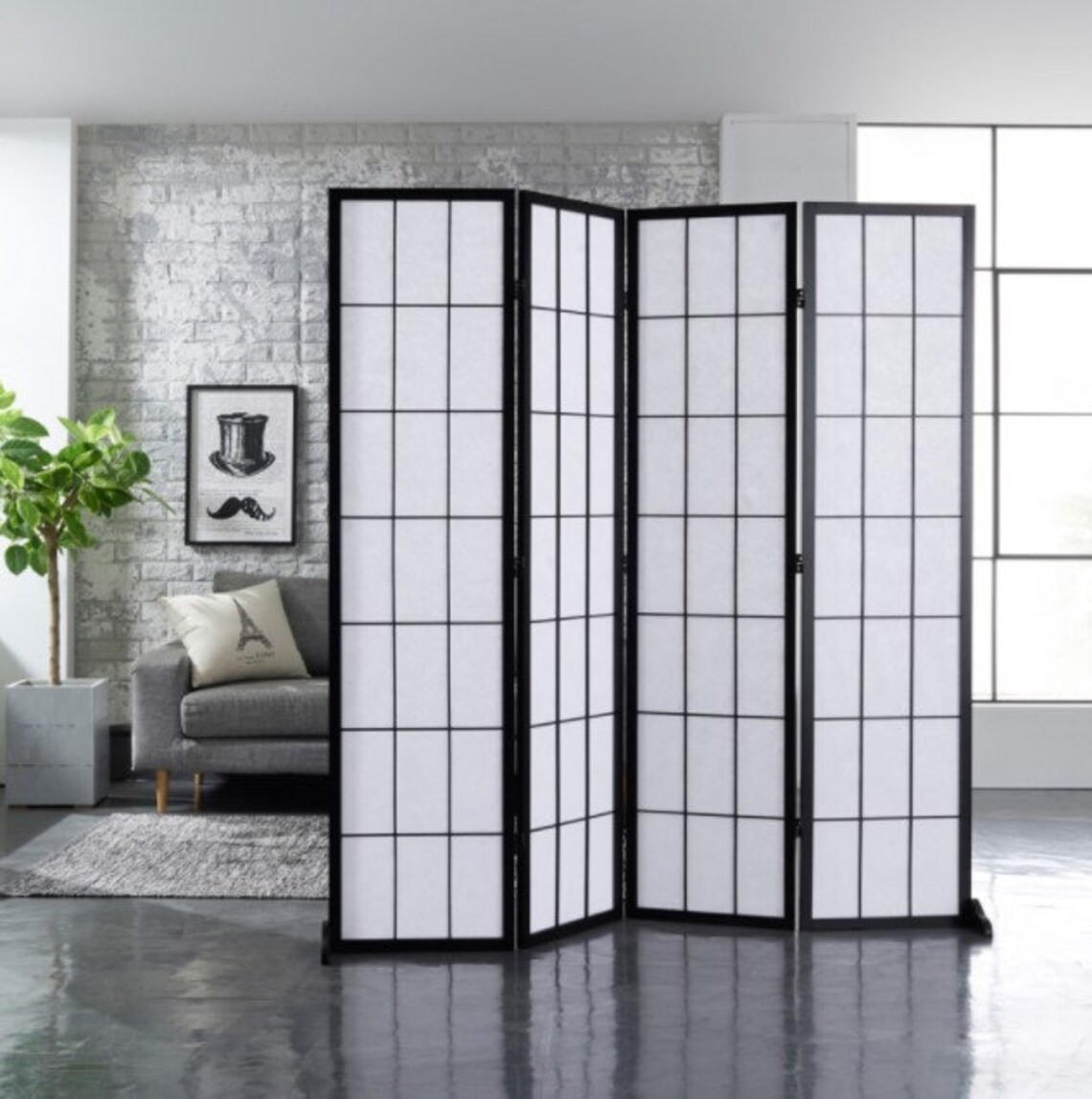 4panel Classic Korean Traditional Window Screen Folding Screen Etsy