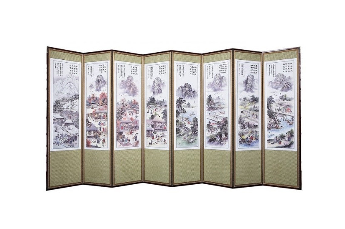 Korean folding screen Doublesided partition 8Tier Etsy