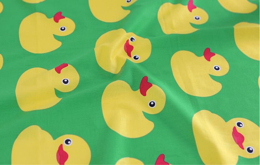 Fabric Yellow Duck Pattern 100 Cotton Fabric 35.4 Etsy