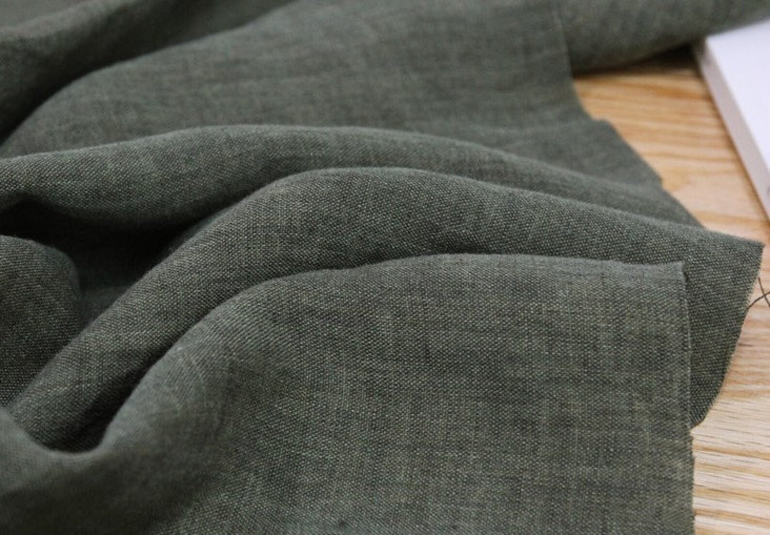 Fabric Naturally colored linen fabric_Khaki 61155cm Etsy