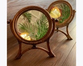 Ratan desk mirror, ratan mirror, makeup mirror, ratan product