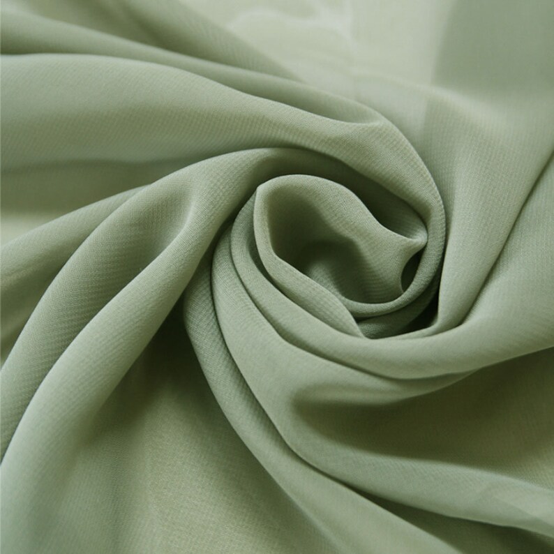 Fabric Olive Sage Green High Multi Solid Chiffon Fabric Etsy