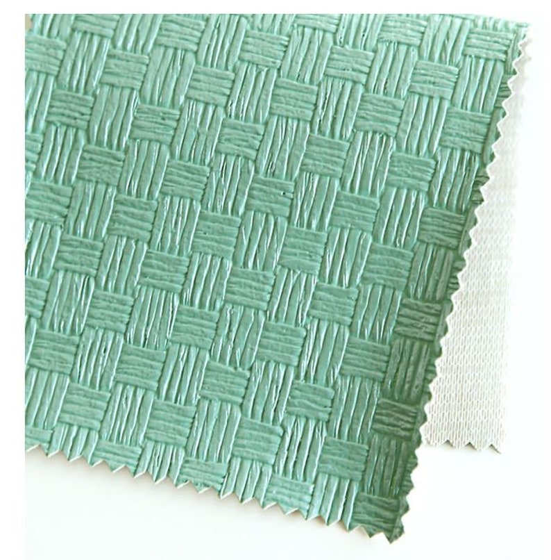 Mosaic Tile Mint Artificial Leather Fabric 55.1 Wide by Yard 69636 Fabric