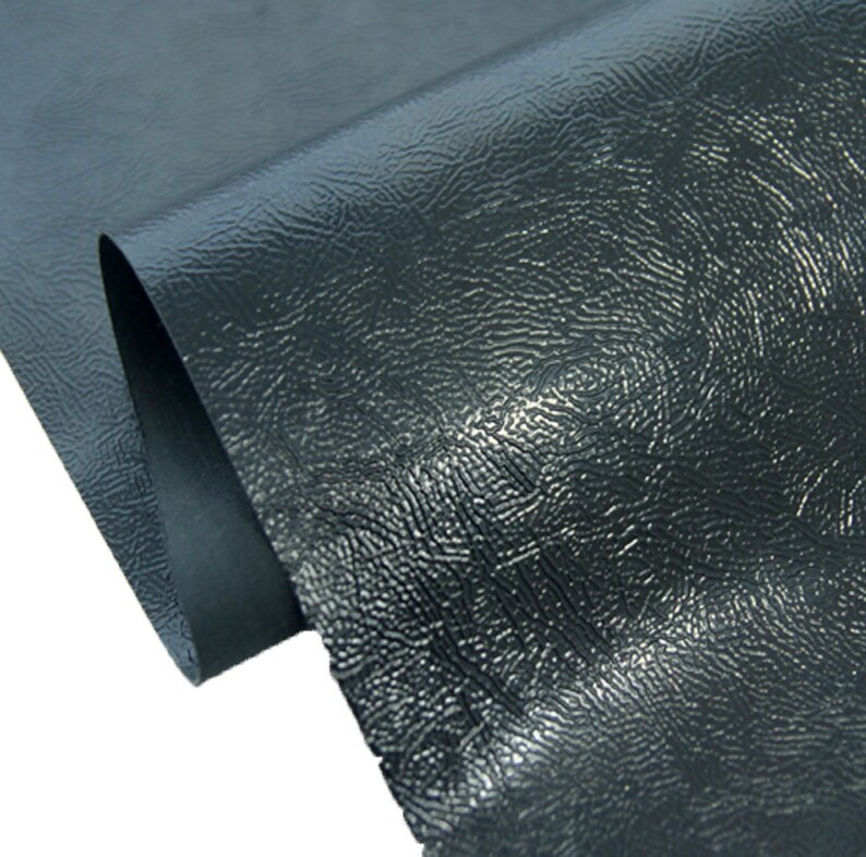 Fabric Natural Crease Black Artificial Leather Fabric Etsy
