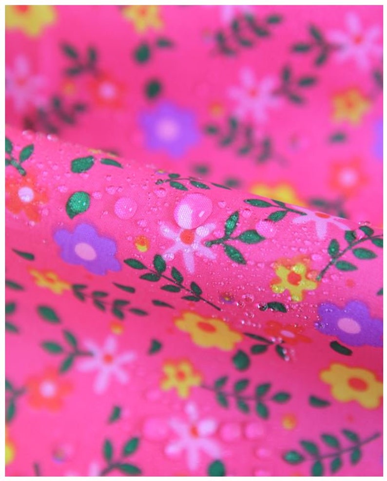 Fabric Purple Flower on Pink Background Waterproof Fabric 59 Wide by Yard 73896