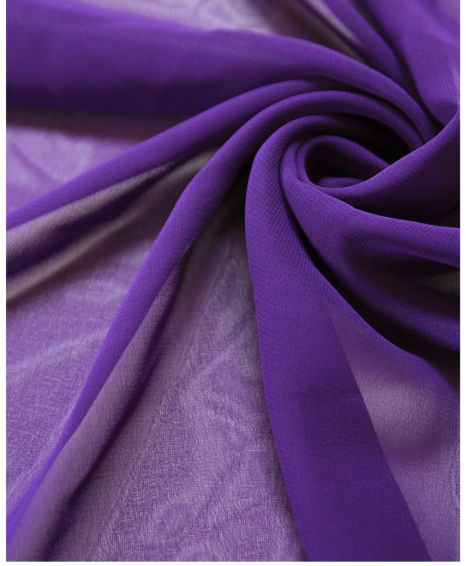Fabric Purple High Multi Solid Chiffon Fabric 59 Wide | Etsy