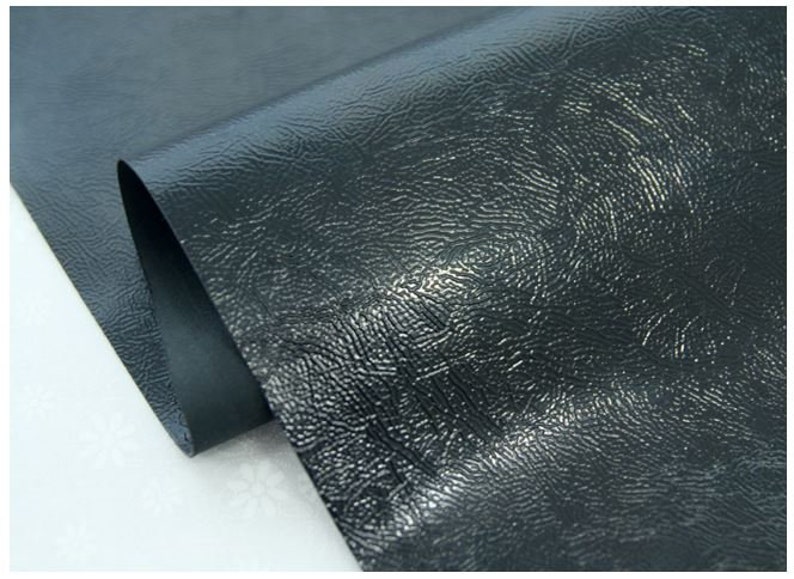 Fabric Natural Crease Black Artificial Leather Fabric Etsy