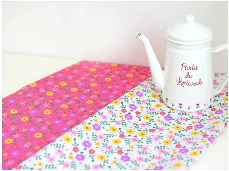 Fabric Purple Flower on Pink Background Waterproof Fabric 59 Wide by Yard 73896