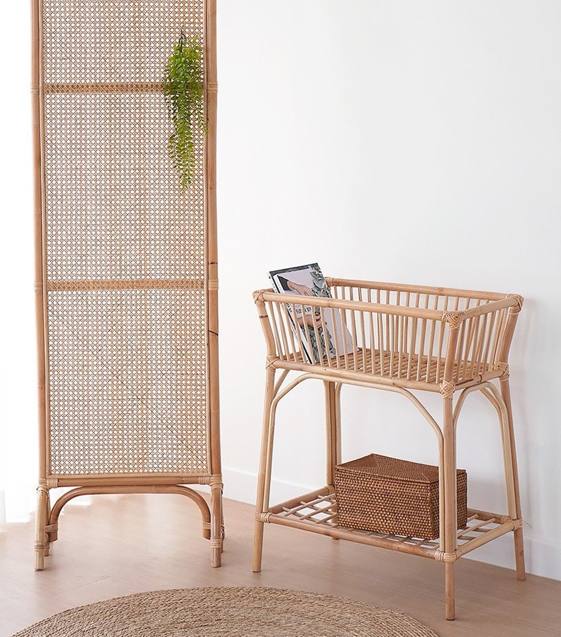 Rattan Interior plant stands for indoor plants Etsy