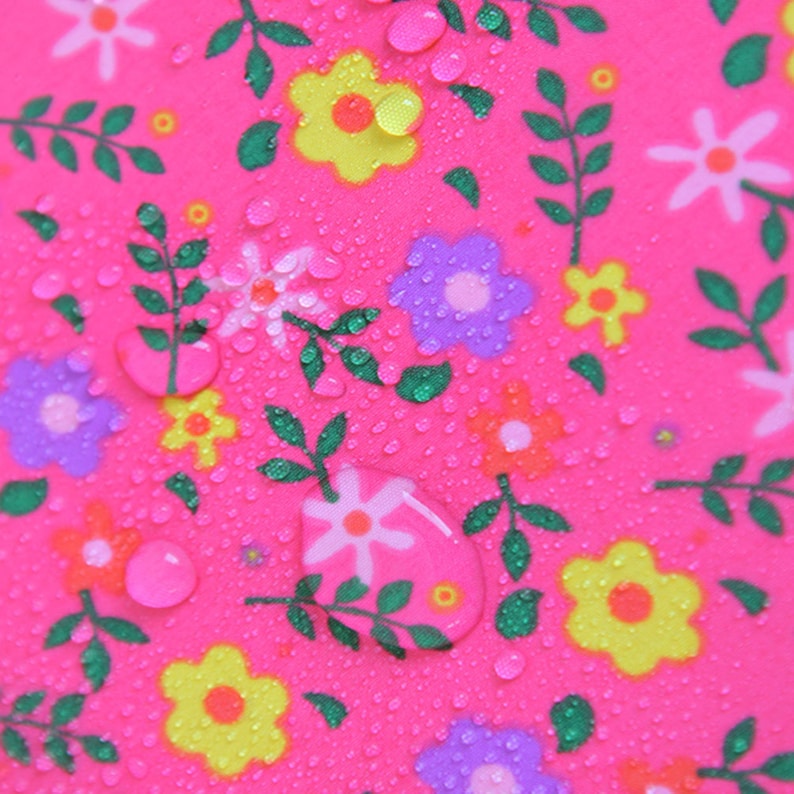 Fabric Purple Flower on Pink Background Waterproof Fabric 59 Wide by Yard 73896