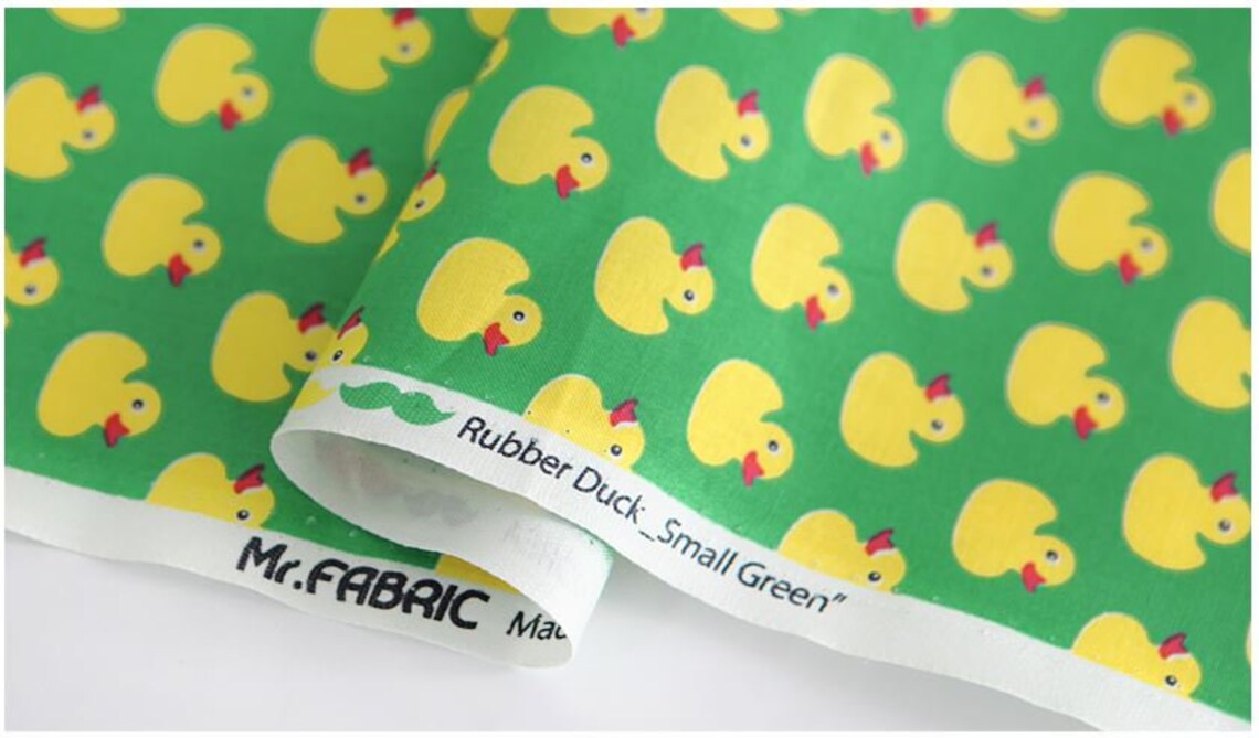 Fabric Yellow Duck Pattern 100 Cotton Fabric 35.4 Etsy