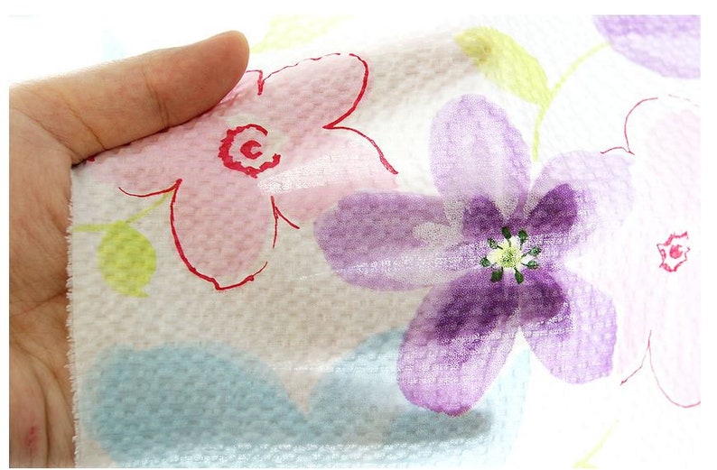 Watercolor Purple Floral Cotton Ripple Fabric 47.2 Wide by Yard 40275 Fabric
