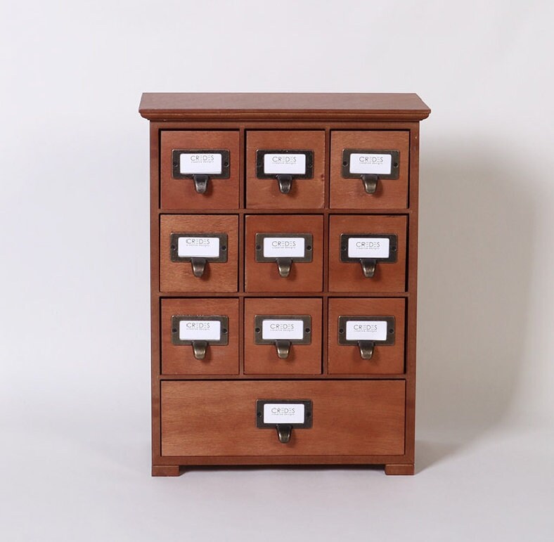New) Solid Wood Medicine Cabinet Vintage and Retro Look and Great Storage Apothecary Drawer Herbal Dresser Suitable for Modern Equipment for sale  