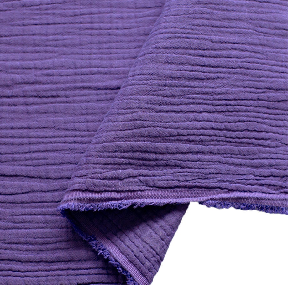Fabric Purple Crinkle Triple Gauze Fabric 59 Wide by Etsy