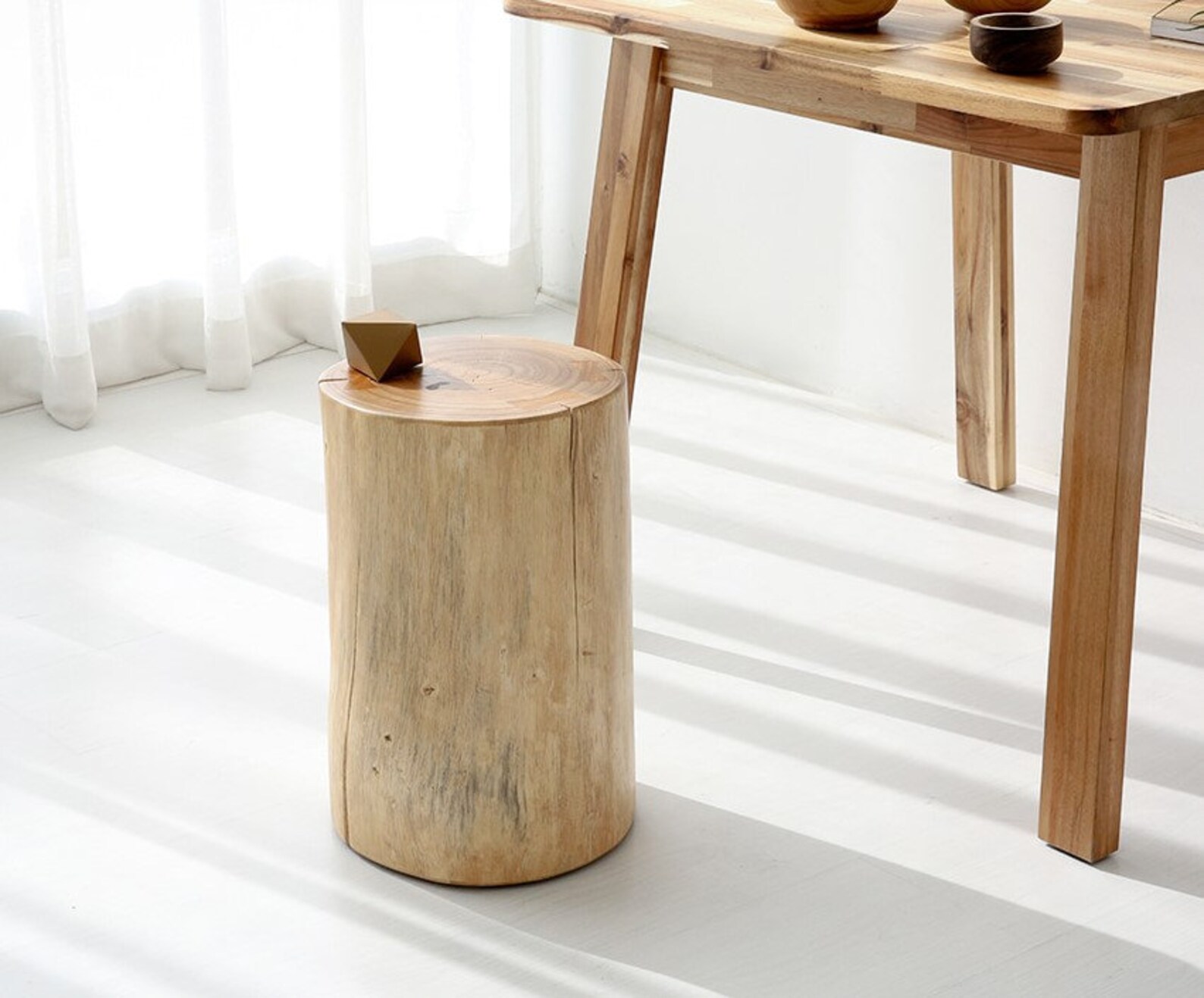 Log Stool Natural Wood Style Etsy