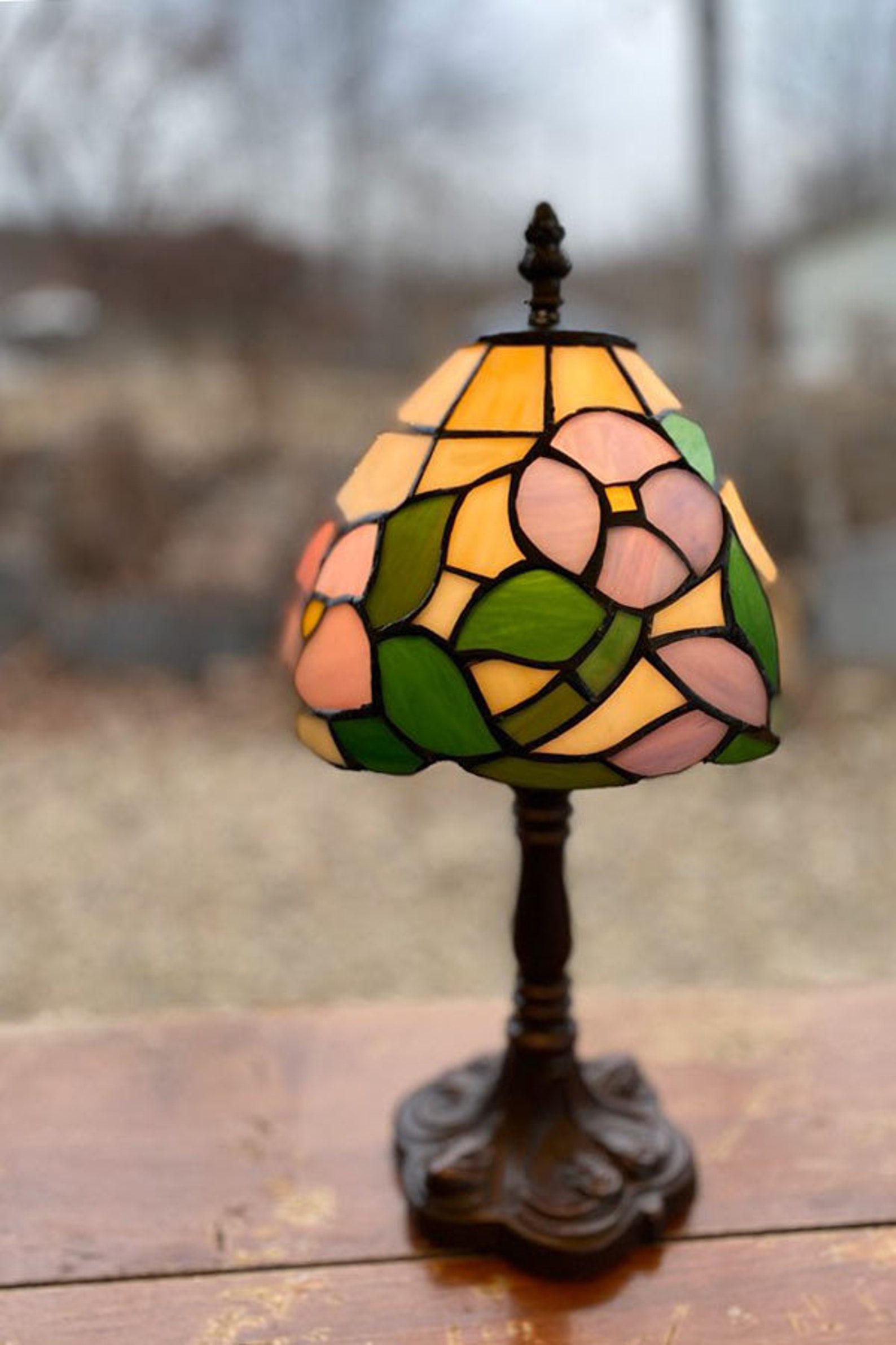 Stained Glass 'Bohemian' Stand Lamp 13 Inches Etsy