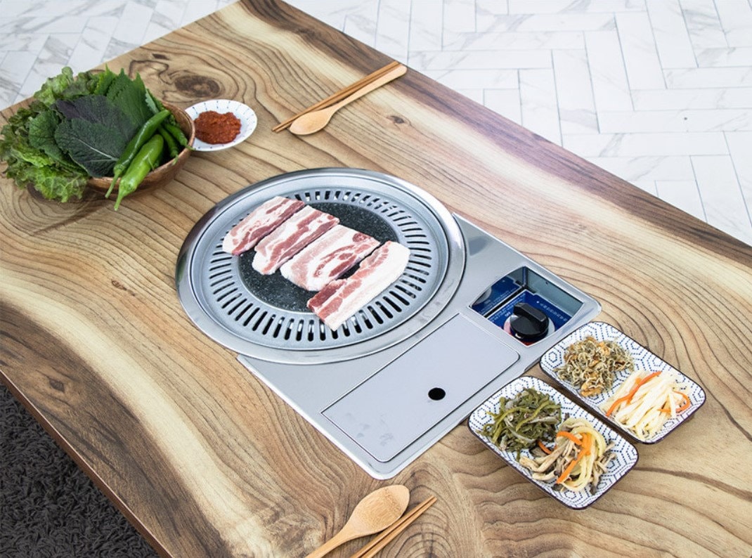 Home BBQ Table Folding Table Korean BBQ Table Indoor Etsy