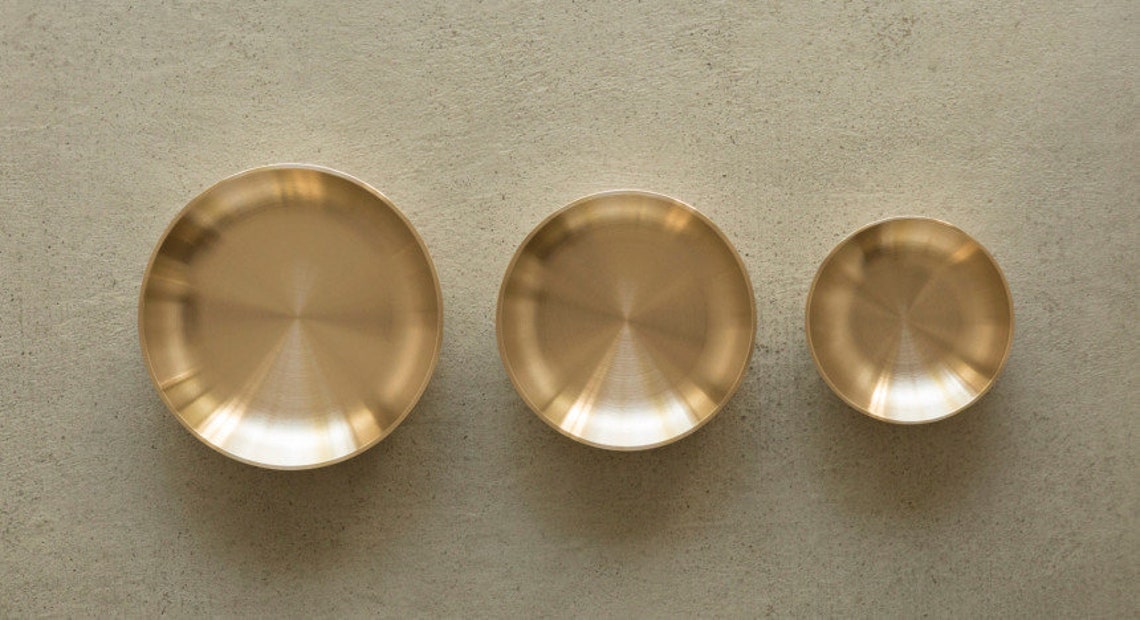 Bangjja Yugi Korean Plate / Luxurious Dinnerware Set Brass Etsy