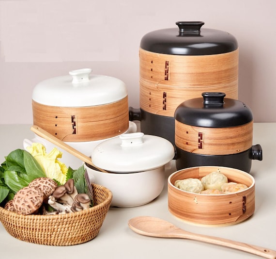 Chinese Handmade Natural Bamboo Steamer Basket Round Food Meat Steamer Lid Chinese Handmade Natural Bamboo Steamer Basket Round Food Meat Steamer Lid