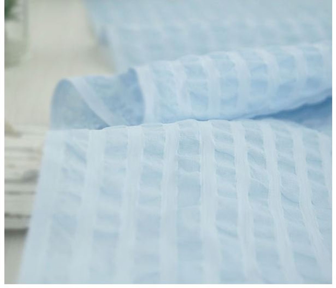 Fabric Embossing Blue Cotton Ripple Fabric 51.1 Wide Etsy