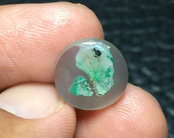 Chrysocolla in Chalcedony Cabochon 12x12x4 mm