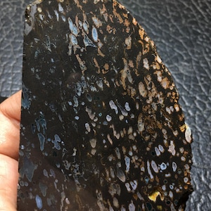 Amygdaloide Achat Jaspis Unpolierte Scheibe 83x63x7 mm