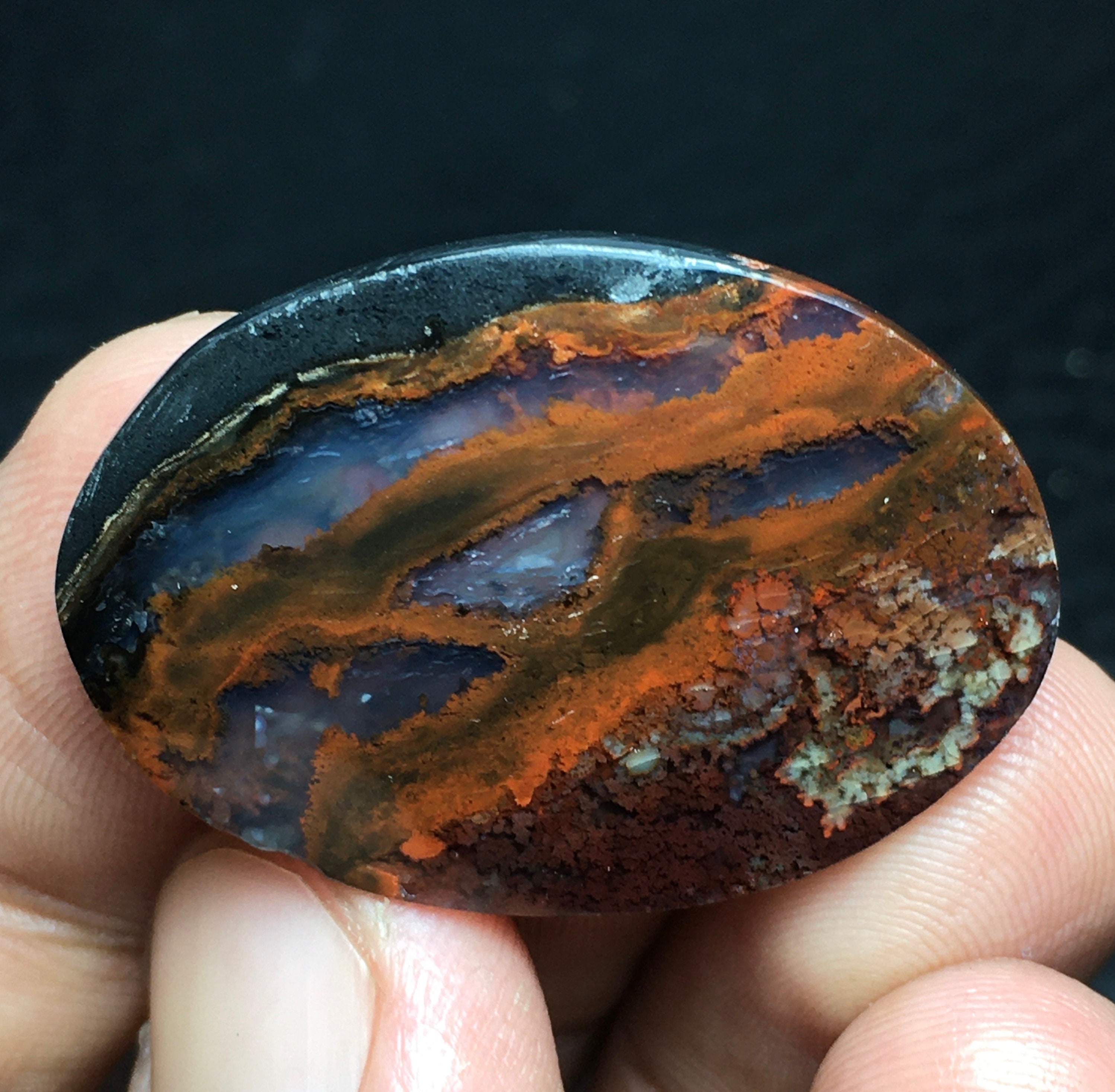 Moss Jasper Agate Cabochon 33x23x4 Mm - Etsy