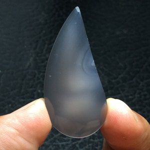 Adularescent (Turtle Back) White Chalcedony Cabochon 43x20x5 mm