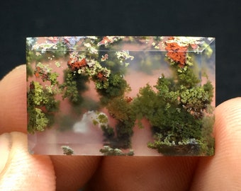 Scenic Moss Agate Cabochon (22x14x4) mm