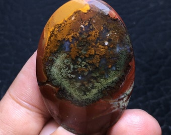 Scenic Multicolor Moss Agate Cabochon 42x29x7 mm